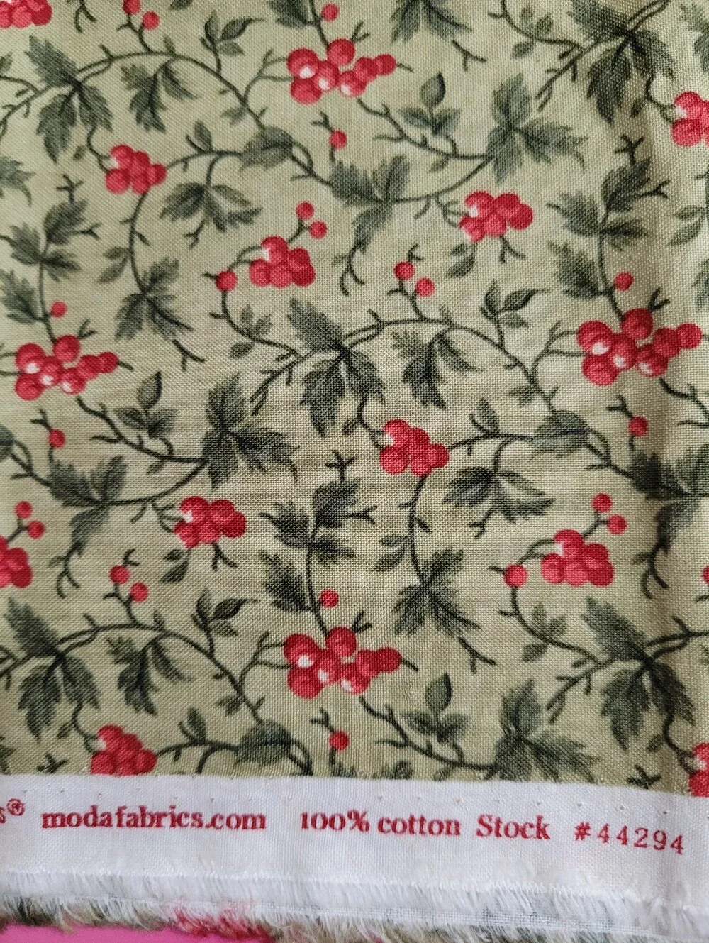 Poinsettia Plaza By 3 Stitches Cotton Sewing Fabric Stock#44294 (1017)